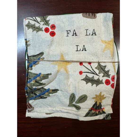 NIB 6 1/2" Stoneware Appetizer Plate 5 1/2" Wood Spreader Flour Sack Hand Towel - Picture 2 of 6